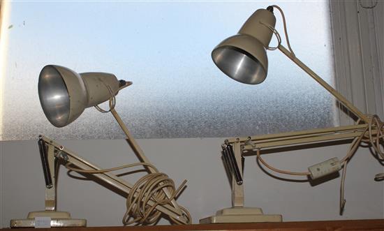 Pair of cream angle poise table lamps